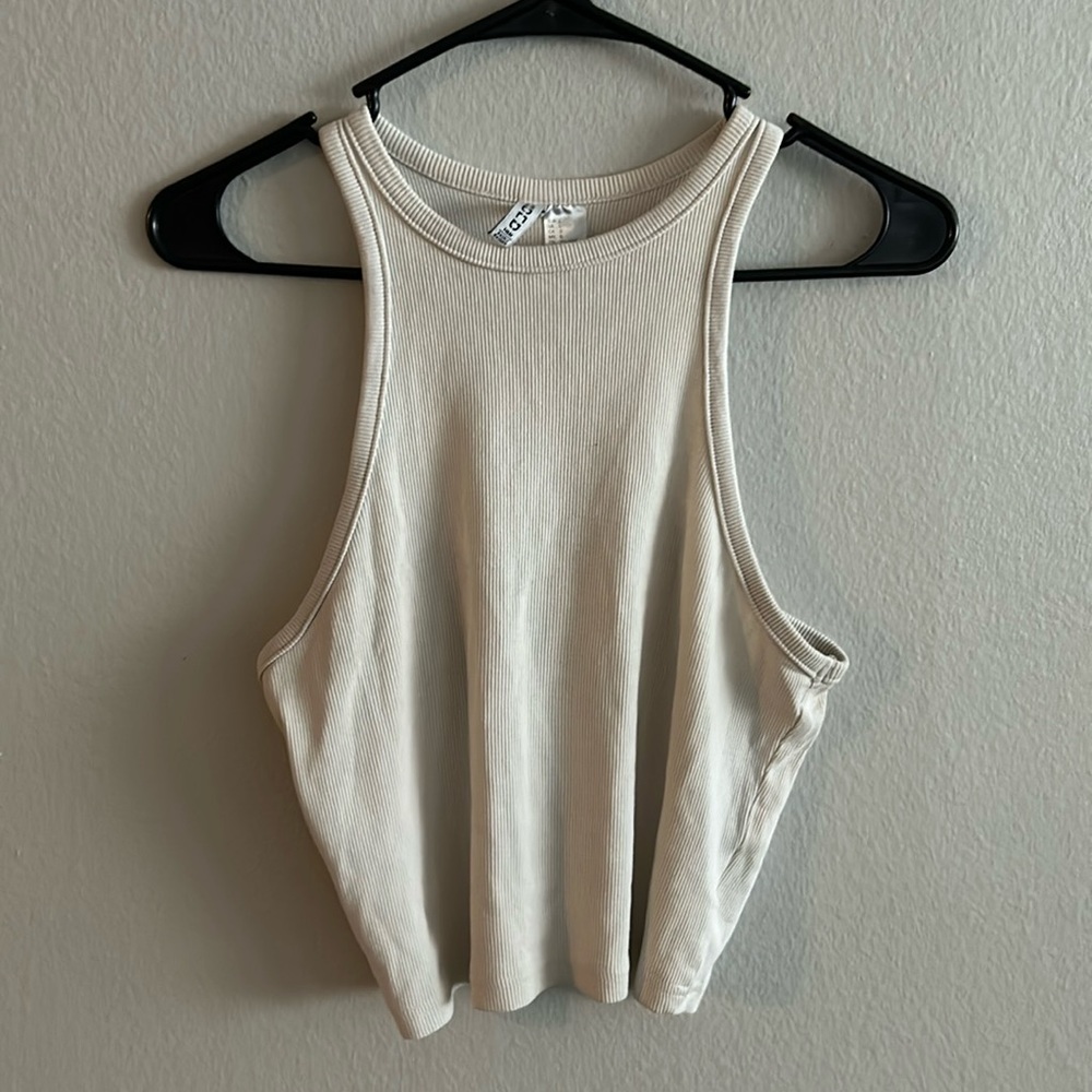 Cream Halter Tank Top